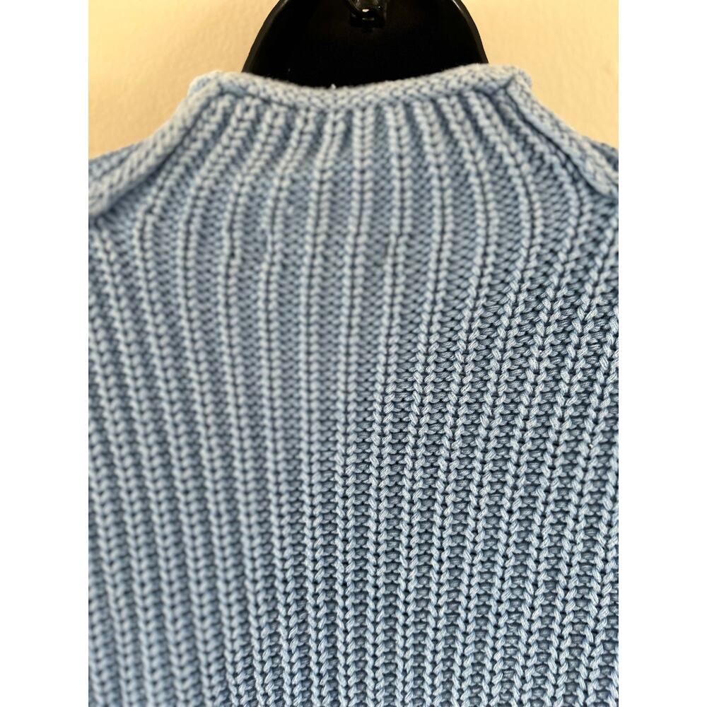 Z Supply Blue Cotton Mock Neck Chunky Knit Sweater XS - Picture 8 of 9